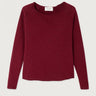 T-SHIRT FEMME DROIT ML COL BATE BORDEAUX BORDEAUX