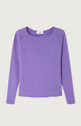T-SHIRT FEMME DROIT ML COL BATE VIOLET VIOLET