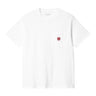 T-SHIRT FEMME POCKET HEART BLANC BLANC
