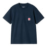 T-SHIRT FEMME POCKET HEART MARINE MARINE
