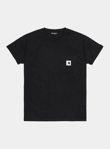 T-SHIRT FEMME S/S POCKET NOIR NOIR