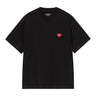 T-SHIRT FEMME W' S/S HEART PATCH NOIR NOIR