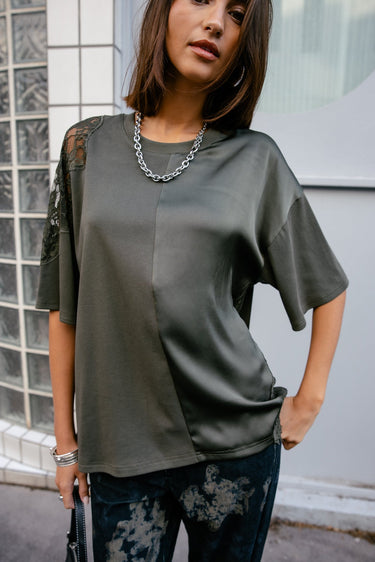 T-SHIRT FEMME TIZAY LACE FOREST NIGHT FOREST NIGHT