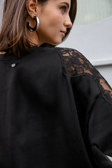 T-SHIRT FEMME TIZAY LACE NOIR NOIR