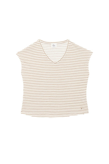 T-SHIRT FEMME MARCELINA ECRU/CAMEL ECRU/CAMEL