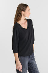 T-SHIRT FEMME TICKA NOIR NOIR