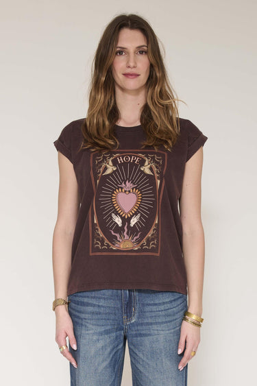 T-shirt MKT Studio Telissa imprimé ex-voto marron