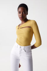 T-SHIRT FEMME JAUNE JAUNE