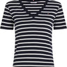 T-SHIRT FEMME SLIM CODY V-NK SS MARINE / BLANC MARINE / BLANC