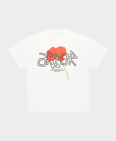 T-SHIRT HOMME ORANGE POPPY BLANC BLANC