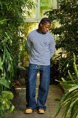 T-SHIRT HOMME STRIPED ML BLANC BLANC