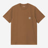 T-SHIRT HOMME S/S POCKET MARRON MARRON