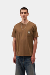 T-SHIRT HOMME S/S POCKET MARRON MARRON