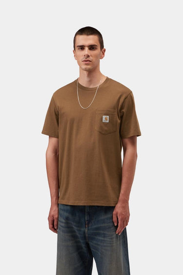 T-SHIRT HOMME S/S POCKET MARRON MARRON