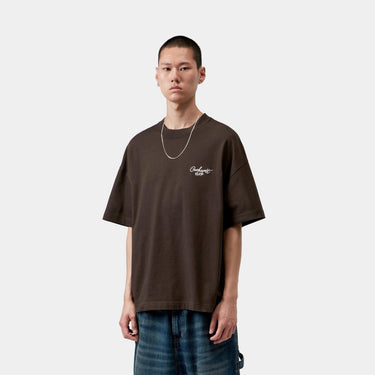 T-SHIRT HOMME SIGNATURE SCRIPT MARRON MARRON