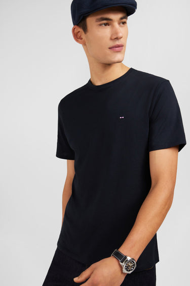 T-SHIRT HOMME LOGO COL ROND NOIR NOIR