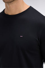T-SHIRT HOMME LOGO COL ROND NOIR NOIR