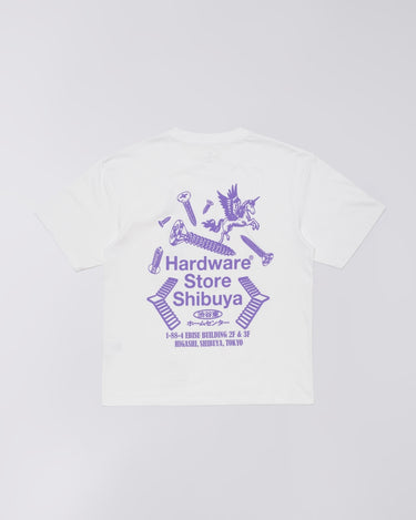 T-SHIRT HOMME HARDWARE STORE SHIBUYA WHITE GARMENT WHITE GARMENT