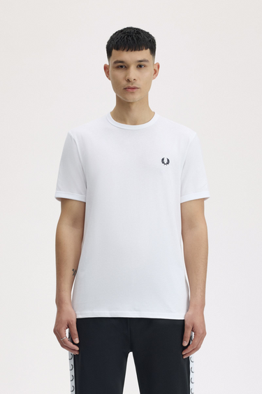 T-SHIRT HOMME RINGER BLANC BLANC