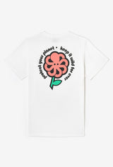 T-shirt Jonsen Island Loose Protect Flower blanc