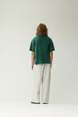 T-SHIRT HOMME WORKED LOGO VERT / BLANC VERT / BLANC