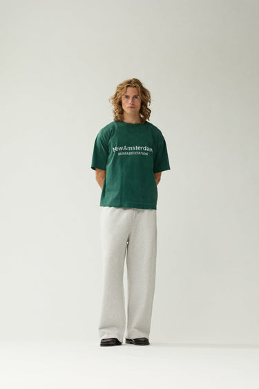 T-SHIRT HOMME WORKED LOGO VERT / BLANC VERT / BLANC