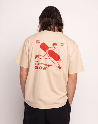 T-SHIRT HOMME CREATIVE STUDIO CREME CREME