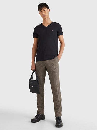 T-SHIRT HOMME CORE STRETCH SLIM V- NOIR NOIR