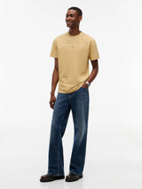 T-SHIRT HOMME REG LINEAR LOGO BEIGE BEIGE