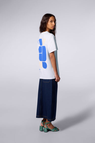 T-SHIRT MIXTE LEONCE GEOMETRY BLANC/SAPHIR BLANC/SAPHIR