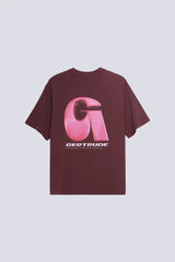 T-SHIRT MIXTE LEONCE LETTER BORDEAUX BORDEAUX