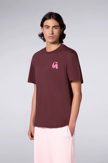 T-SHIRT MIXTE LEONCE LETTER BORDEAUX BORDEAUX
