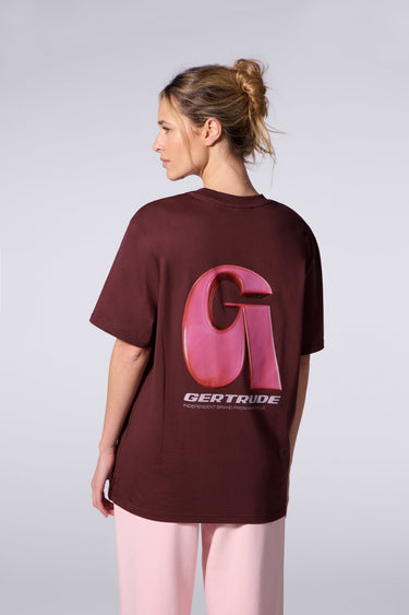 T-SHIRT MIXTE LEONCE LETTER BORDEAUX BORDEAUX