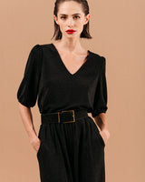 TOP FEMME LIVING NOIR NOIR