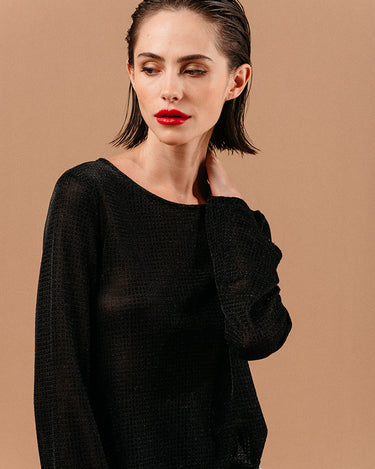 TOP FEMME LUCKY NOIR NOIR
