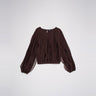 TOP FEMME VOLANTS MARRON MARRON