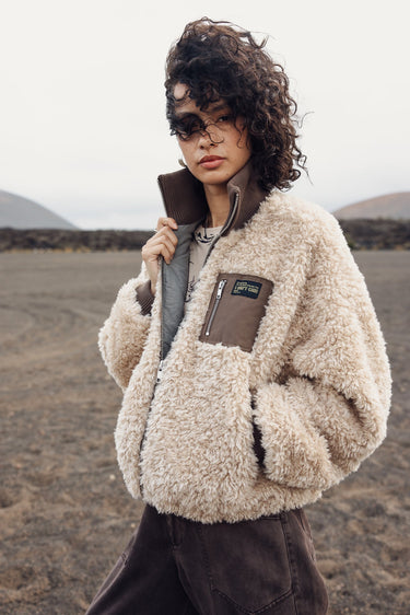 VESTE FEMME VEENA FUR ECRU ECRU