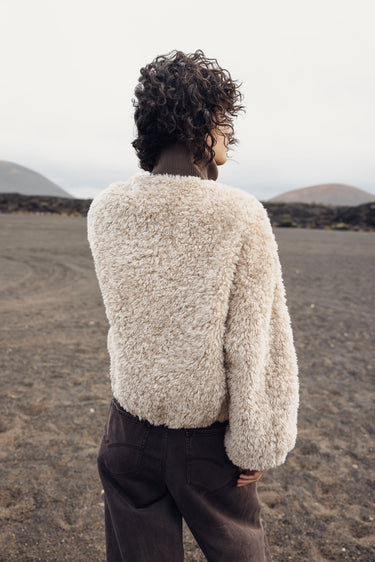 VESTE FEMME VEENA FUR ECRU ECRU
