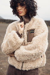 VESTE FEMME VEENA FUR ECRU ECRU