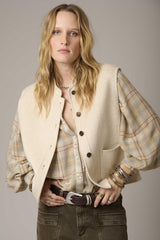 Gilet MKT Studio Vibou sans manches grège – vue 4