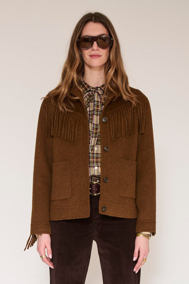 Veste MKT Studio Vuchia à franges camel