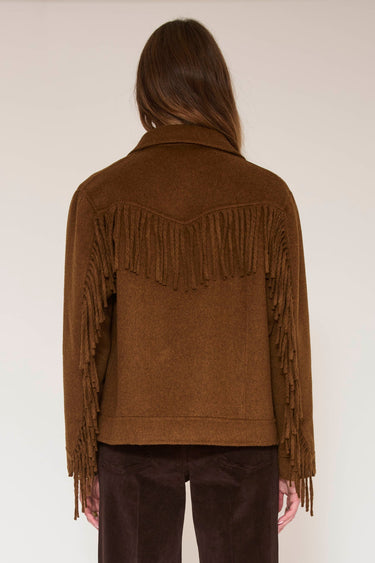 Veste MKT Studio Vuchia à franges camel – vue 2