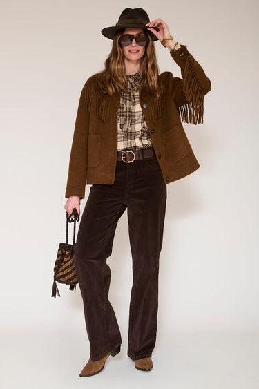 Veste MKT Studio Vuchia à franges camel – vue 4