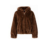 Blouson Oakwood Lise fausse fourrure à capuche choco – vue 1