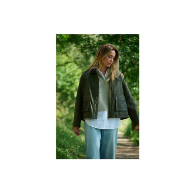Veste Oakwood Missouri cuir velours kaki – vue 4