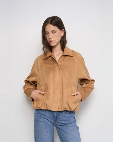 VESTE FEMME BOMBER CAMEL CAMEL