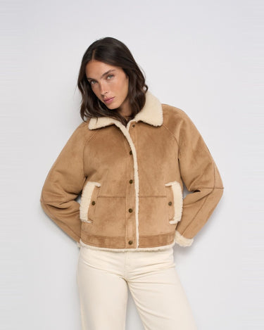 VESTE FEMME PEAU LAINEE CAMEL CAMEL