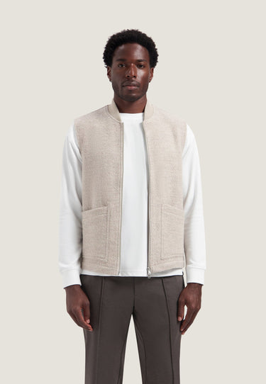 VESTE HOMME NILS TEDDY VEST SAND SAND