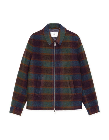 VESTE HOMME CHECK WOOL ZIPPER COACH VERT VERT