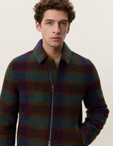 VESTE HOMME CHECK WOOL ZIPPER COACH VERT VERT